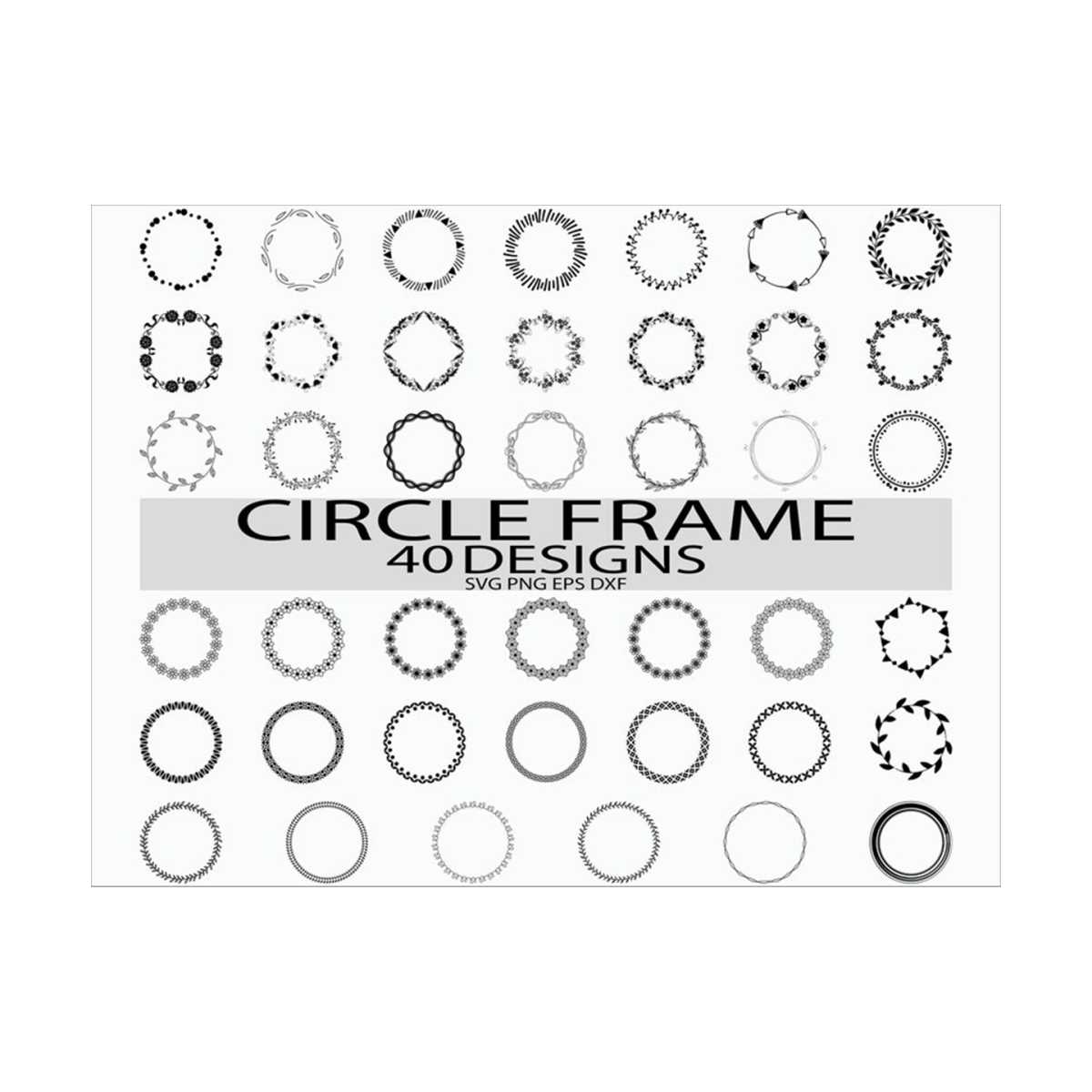 Circle frame Svg/ Wreath svg/ Frame svg/ Doodle frame svg/ H | Inspire ...