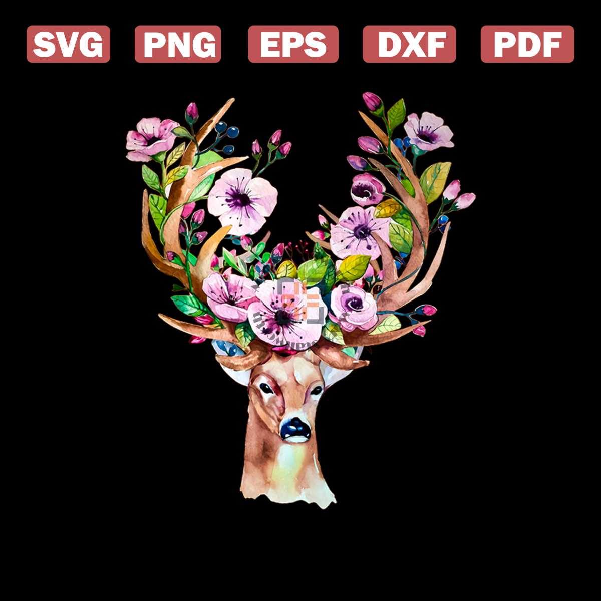 Boho Flower Deer Style Svg, Flower Svg, Deer Svg, Flower Dee | Inspire ...