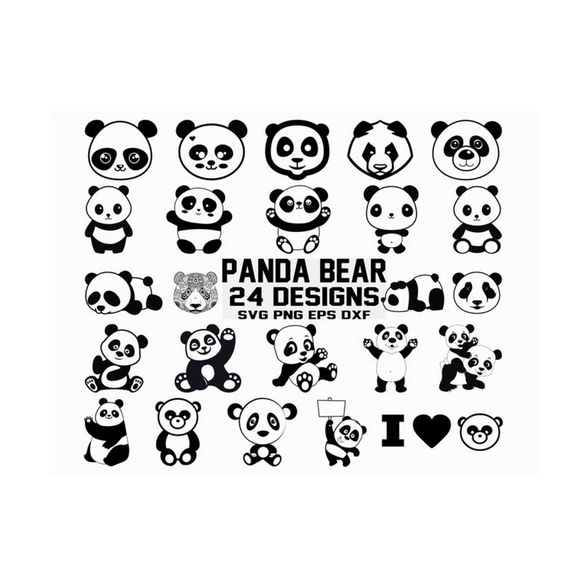 Panda Bear SVG / Panda svg / Bear svg / Cute Panda svg / Cut | Inspire ...