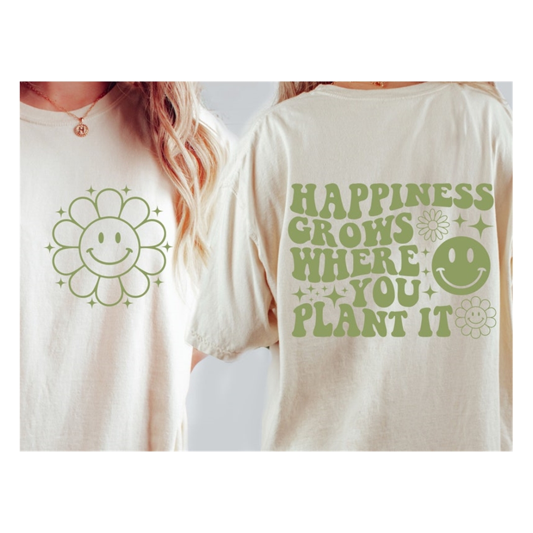 Happiness grows where you plant it svg and png, trendy svg, - Inspire ...