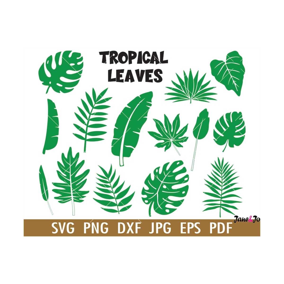 Tropical Leaves SVG,Jungle leaves Svg,Tropical Leaves Clipar Inspire