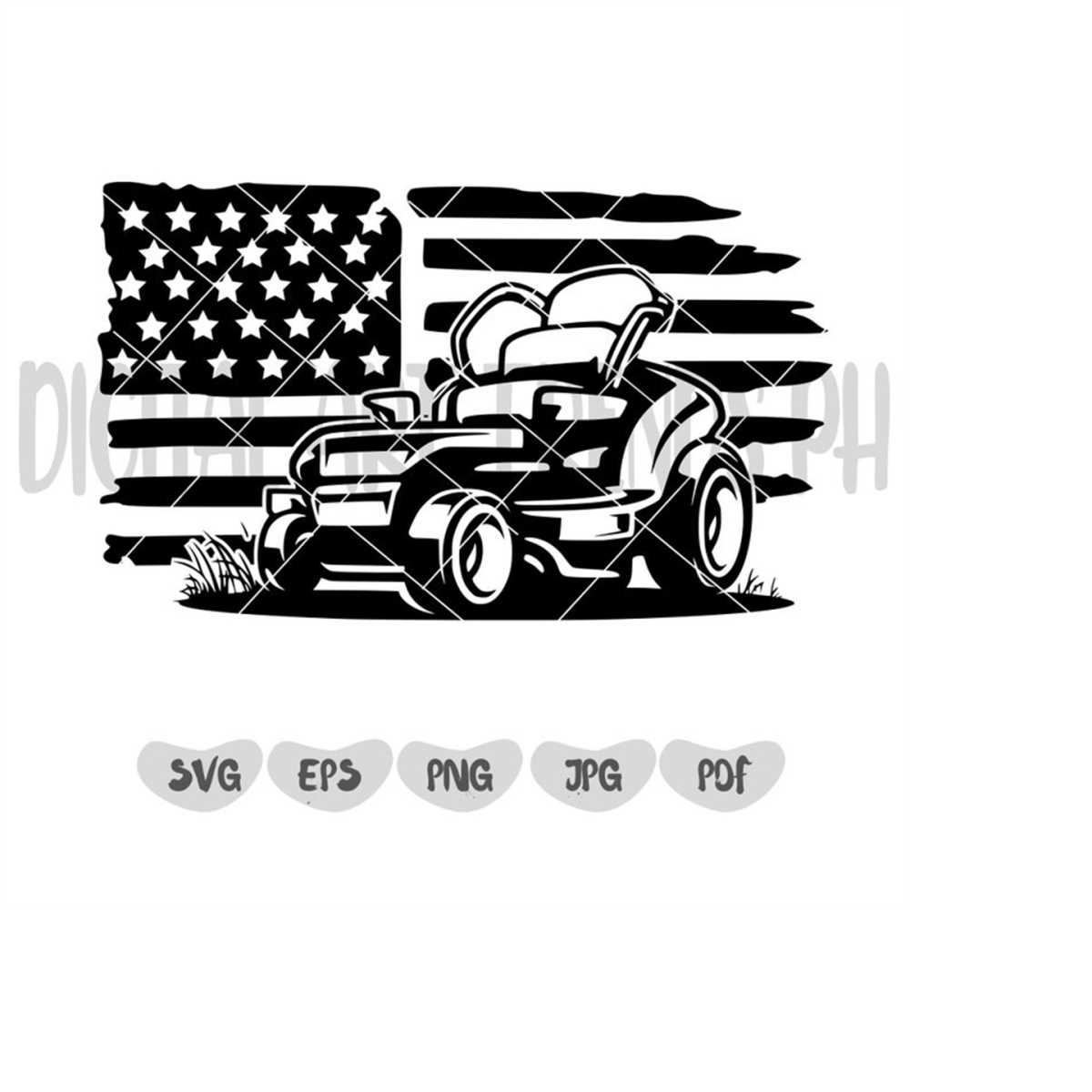 US Lawn Mower Clipart || Svg File || Lawn Mower Svg || Zero - Inspire