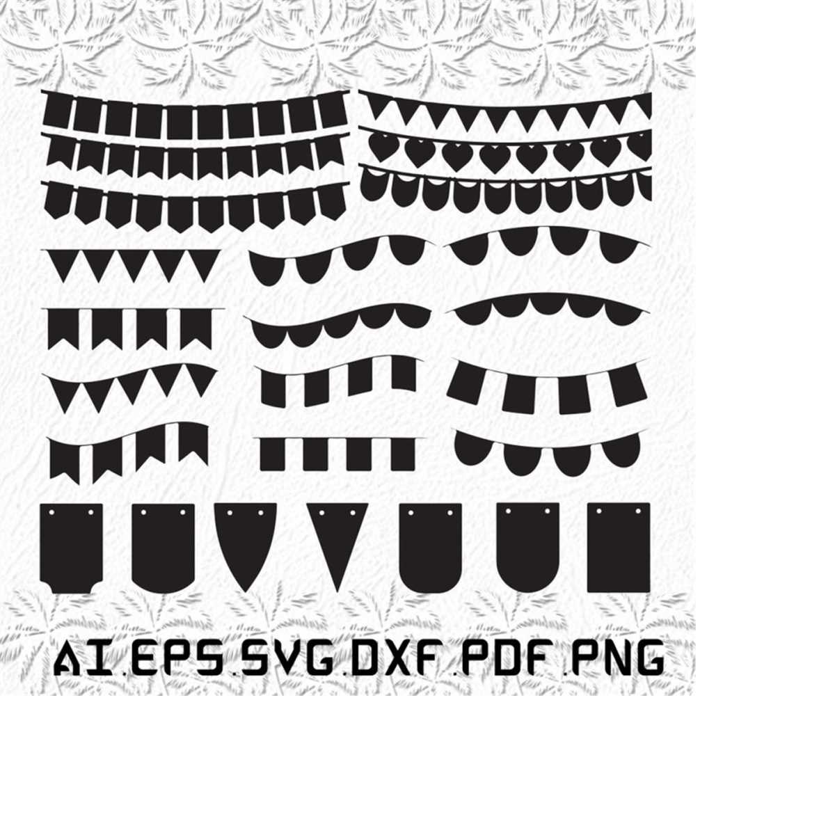 Bunting Banner svg, Bunting svg, Banner svg, black, happy, S Inspire