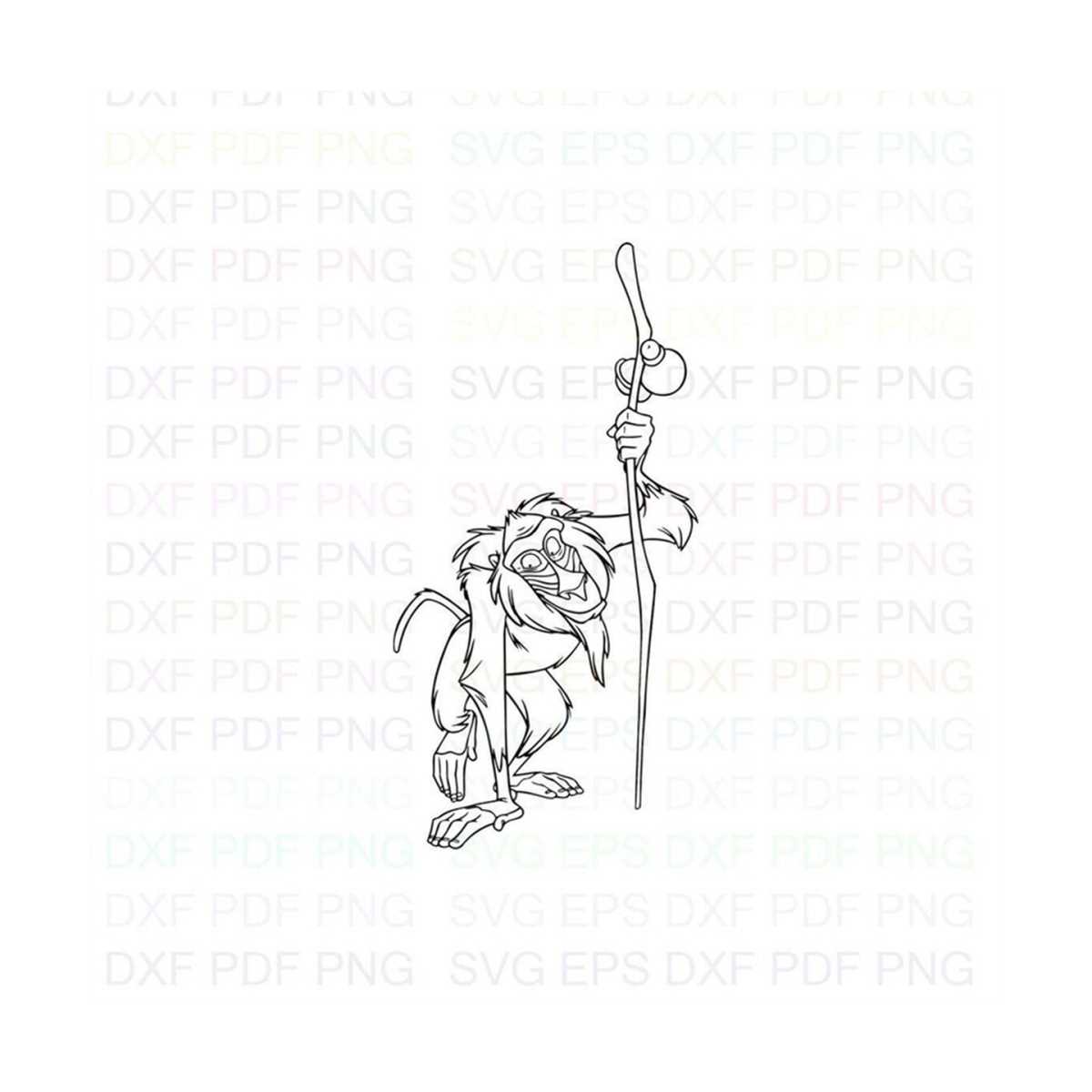 Rafiki_The_Lion_King_7 Outline Svg Dxf Eps Pdf Png, Cricut, | Inspire ...