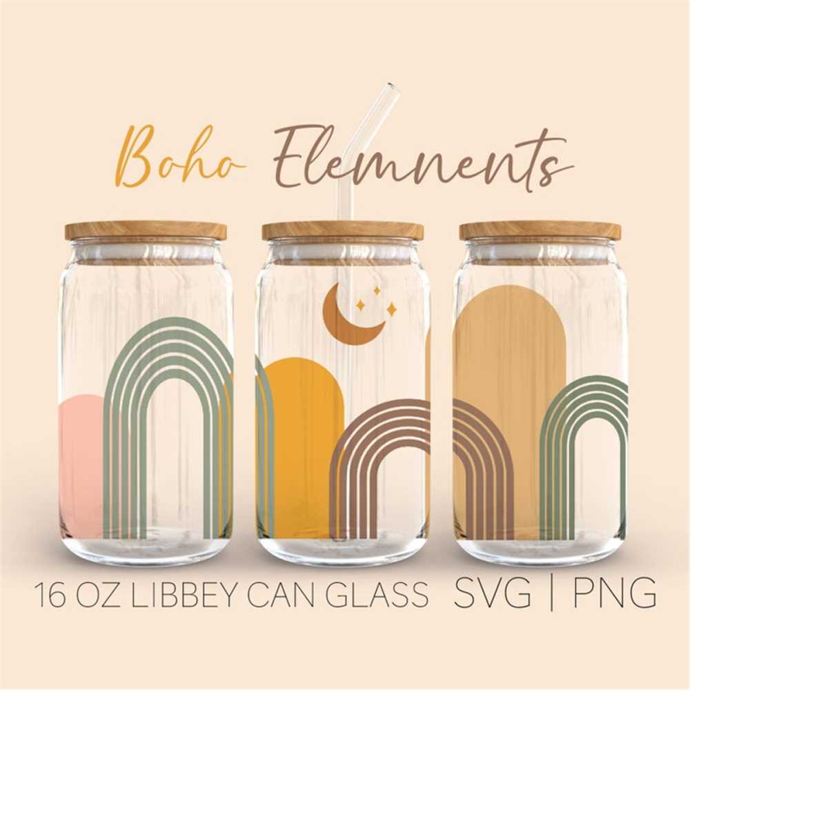 Boho Element Libbey Can Glass Svg, 16 Oz Can Glass, Boho Svg | Inspire ...
