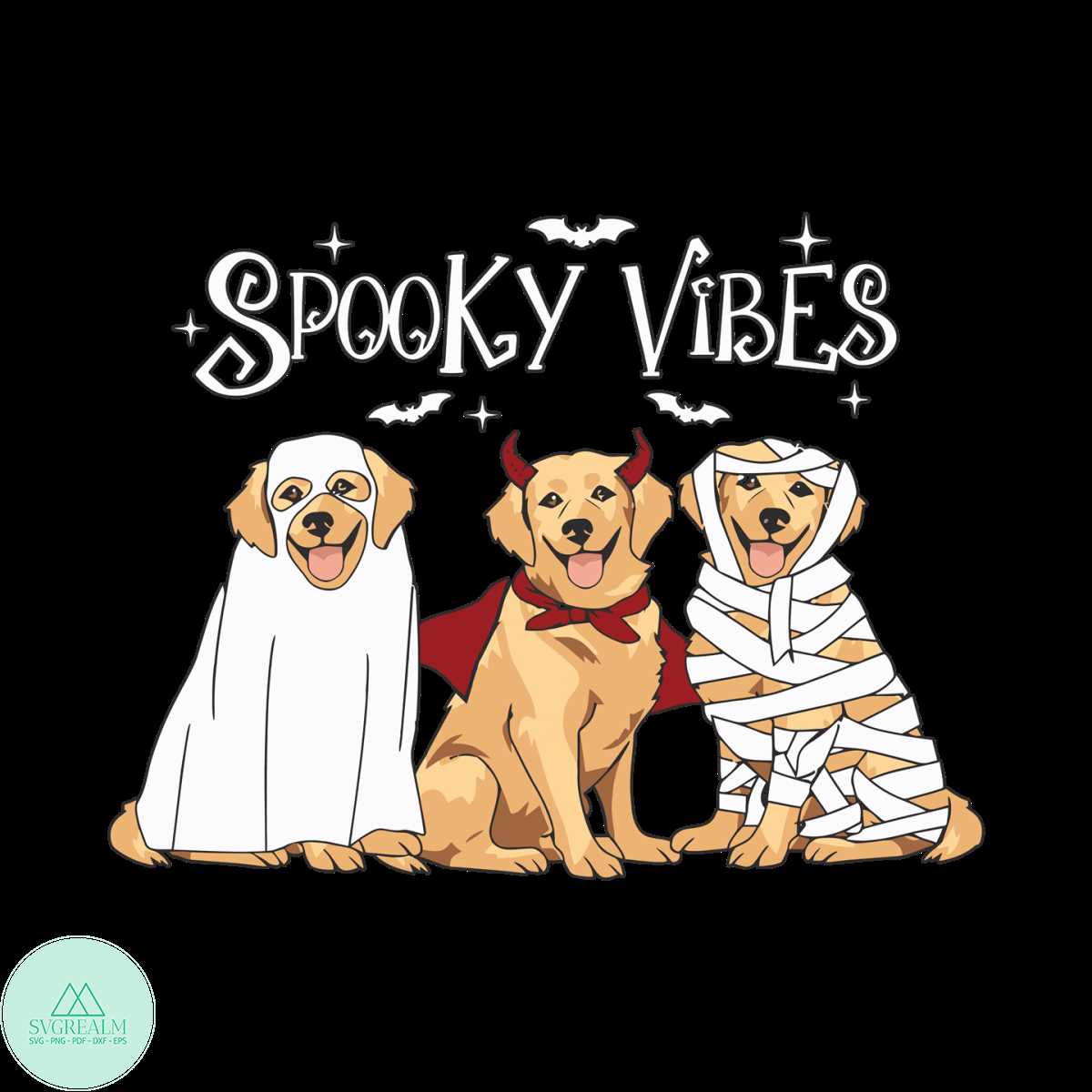 Spooky Vibes Golden Retriever Ghost Dog SVG File For Cricut | Inspire ...