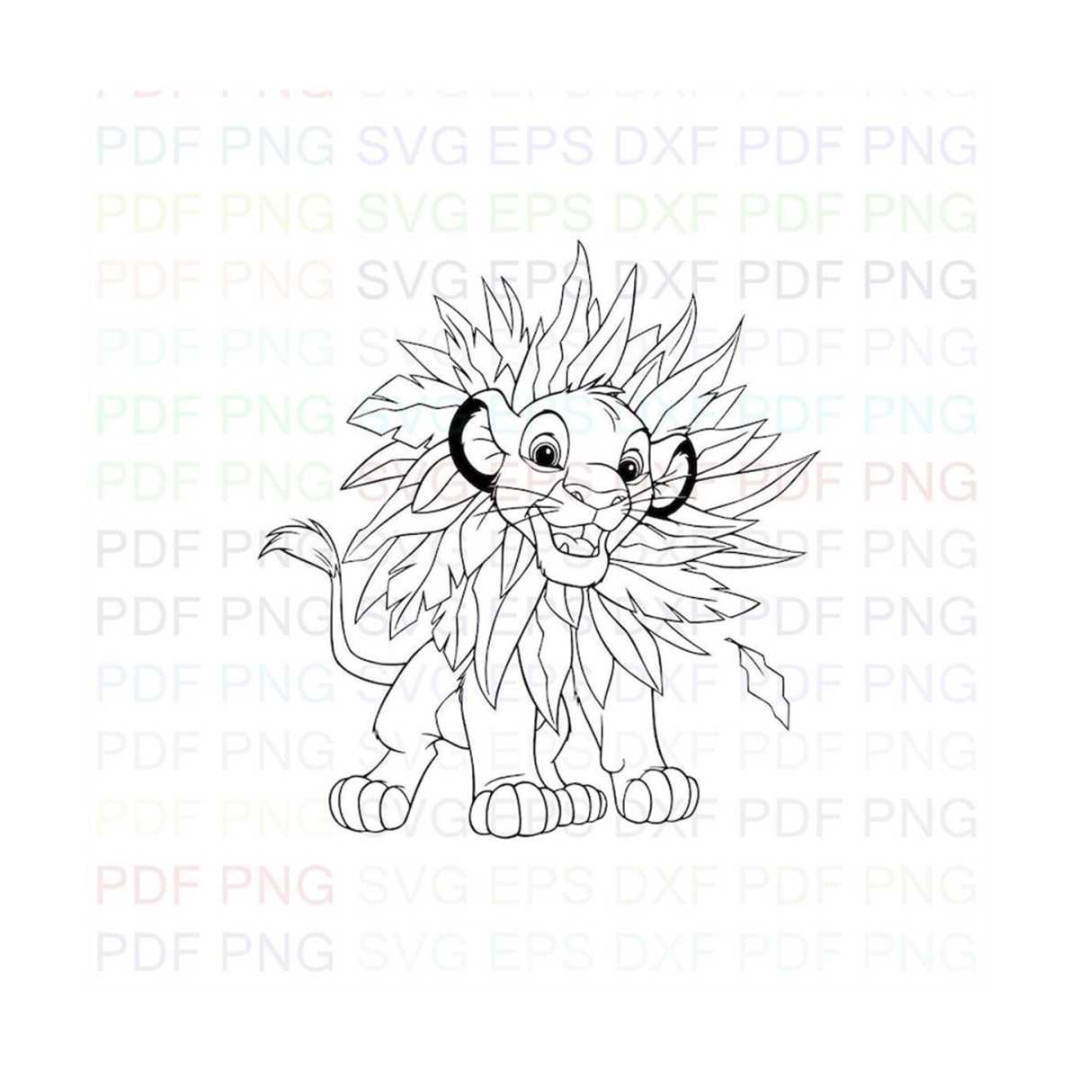 Simba_The_Lion_King_20 Outline Svg Dxf Eps Pdf Png, Cricut, | Inspire ...