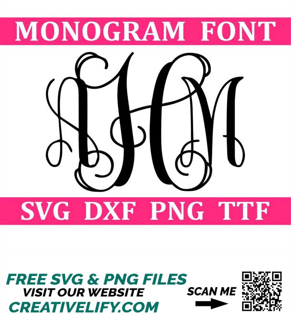 Monogram SVG TTF Interlocking Monogram Font, School Monogra | Inspire ...