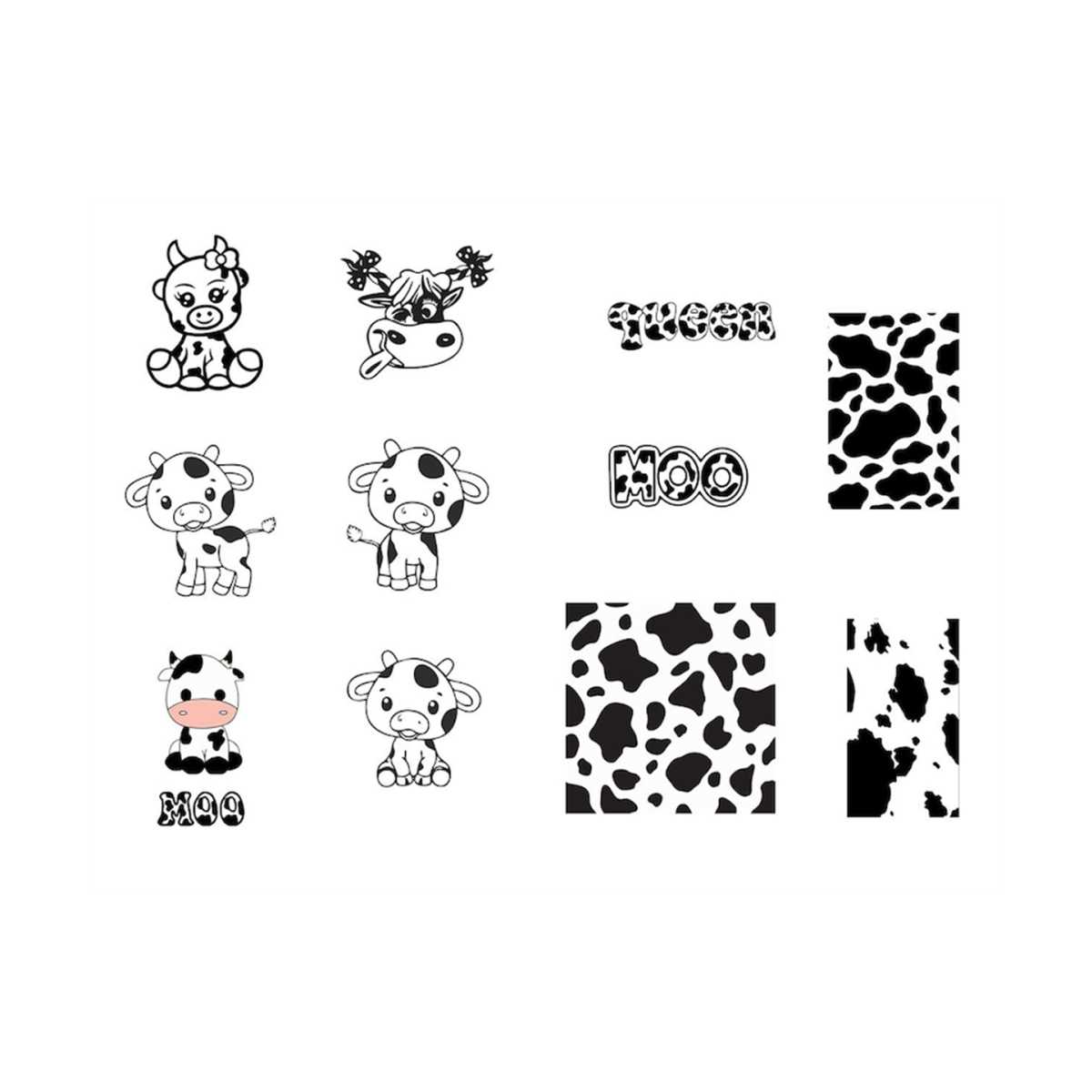 cute cow bundle SVG, Cow Print Pattern Svg, Seamless Cow Pri | Inspire ...