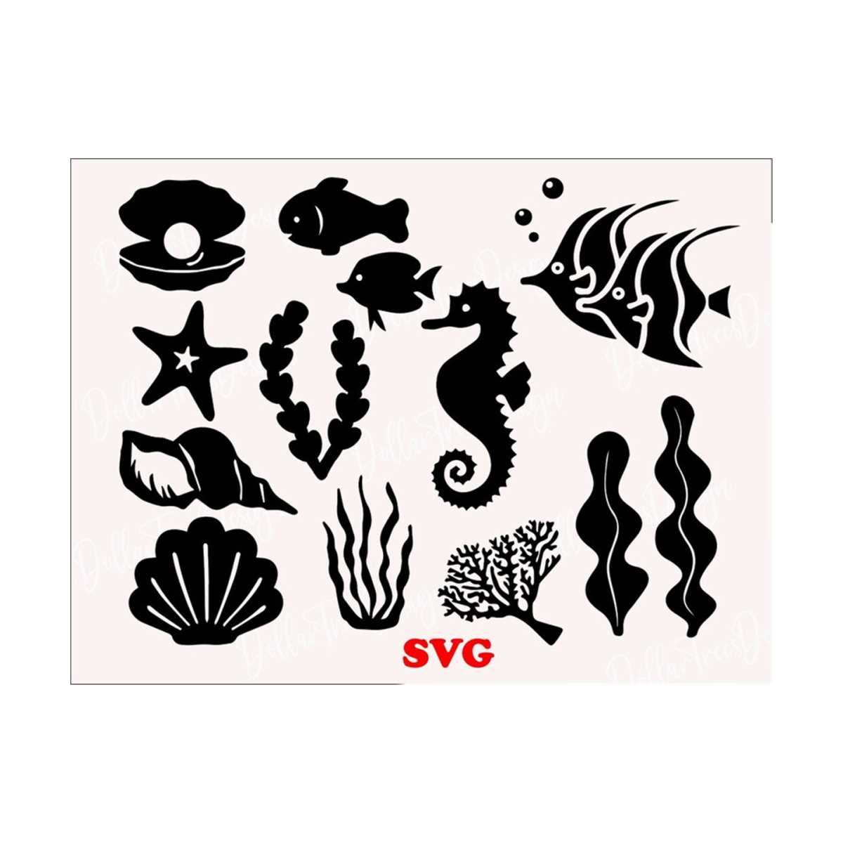 sea life svg,Seahorse svg,sea shell svg,starfish svg, | Inspire Uplift