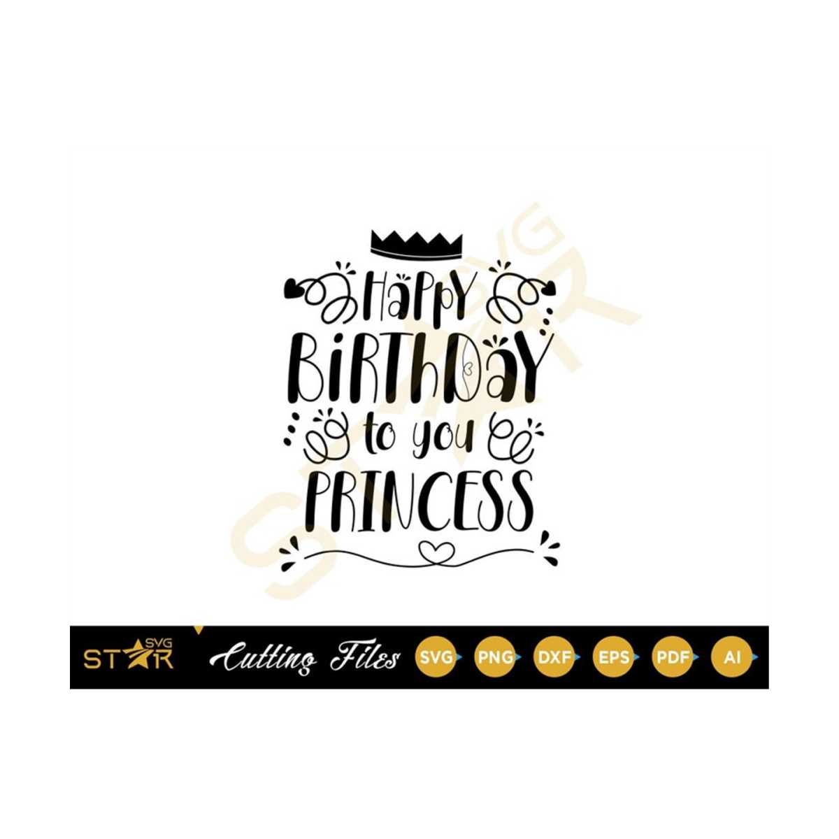 Happy Birthday To You Princess svg, Princess svg, crown svg, - Inspire
