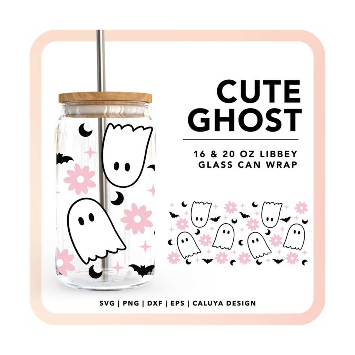 Cute Ghost SVG | Libbey Can Glass SVG | Halloween Ghost SVG | Inspire ...