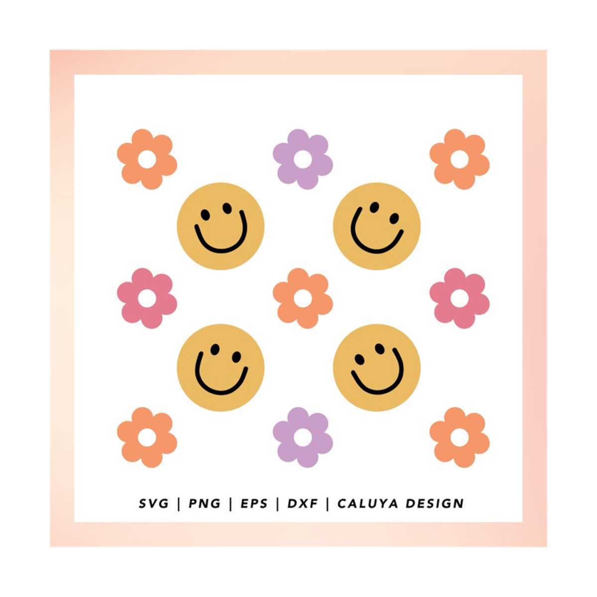Cute Retro Flower SVG | Groovy Smiley Face SVG | Retro Libbe - Inspire ...