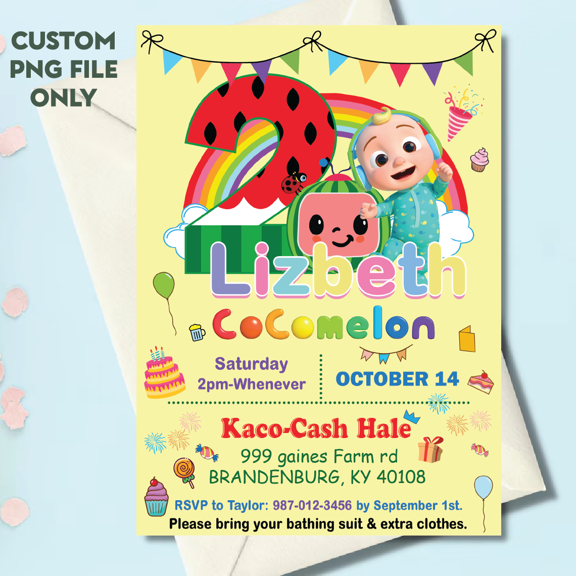 Personalized File Custom Invitation Png, Baby Birt Inspire Uplift