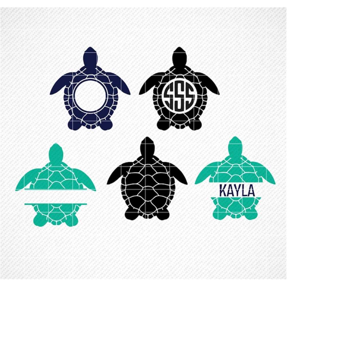 Sea Turtle Monogram Frame SVG, Turtle Monogram svg, Beach Mo - Inspire