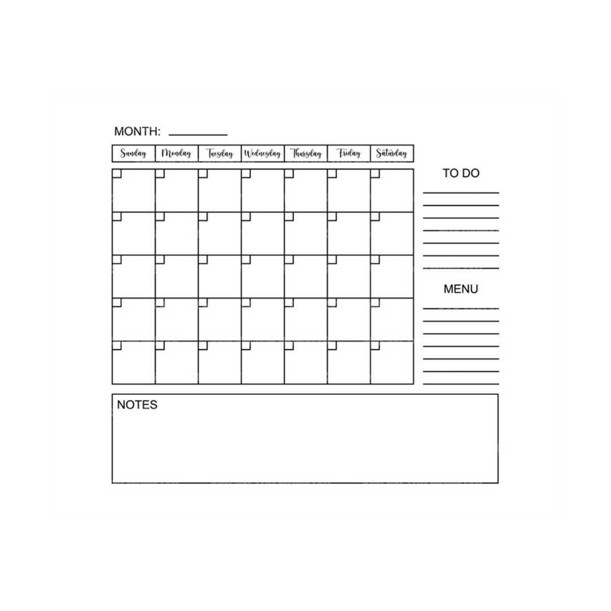 Weekly Planner Template Svg Calendar Svg Monthly Printable Inspire