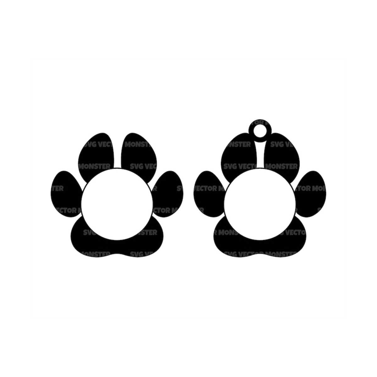 Dog Paw Print Monogram Svg, Pet Name Tag Svg, Collar Name Ta Inspire