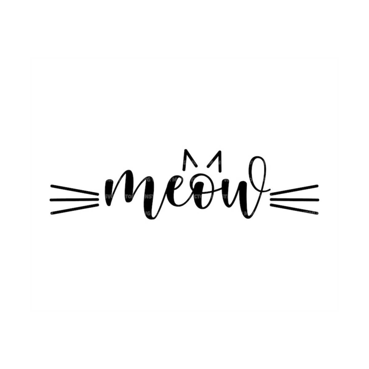 Meow Svg, Cat Ears Whiskers Svg, Kitten Svg, Cat Lady Svg. V Inspire
