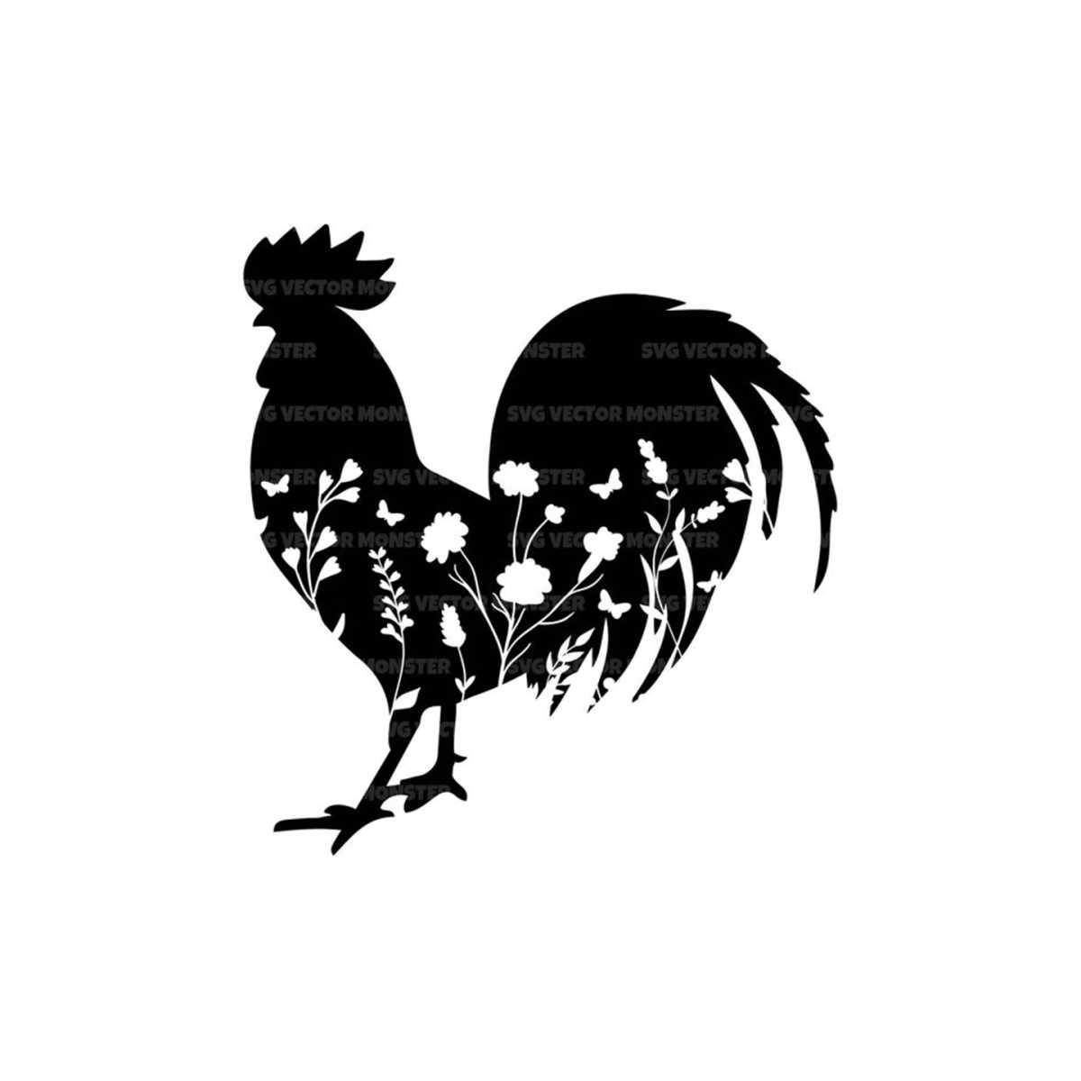 Roster Ranch Dxf File Floral Rooster Svg, Cock Svg, Farmhouse Svg, Ranch Svg. Vect | Inspire ...