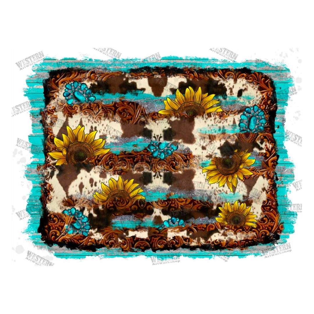 Western Cowhide Sunflower Background Png,Western Background Inspire