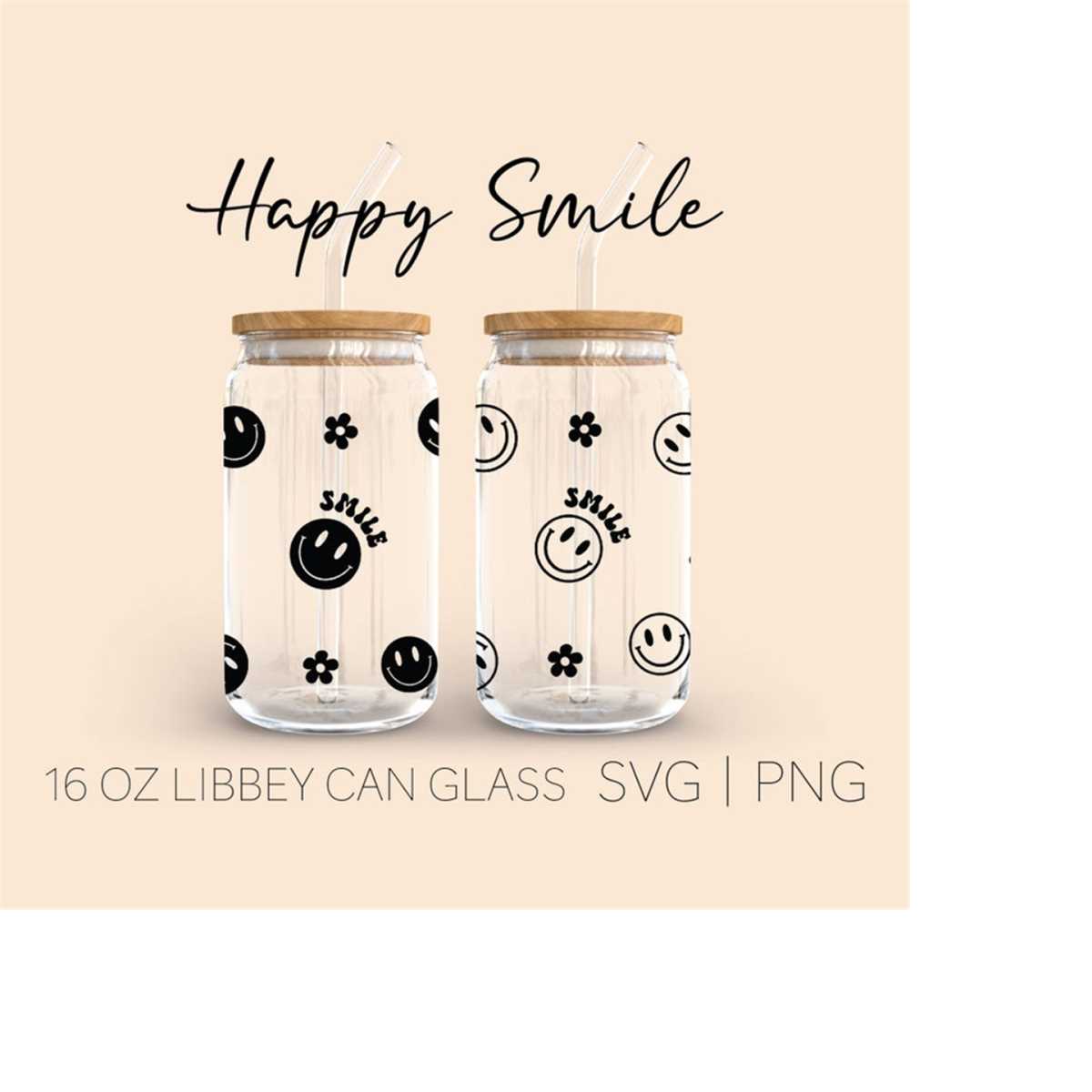 Smile Libbey Can Glass Svg, 16oz Can Glass, Smiley Svg , Cri | Inspire ...