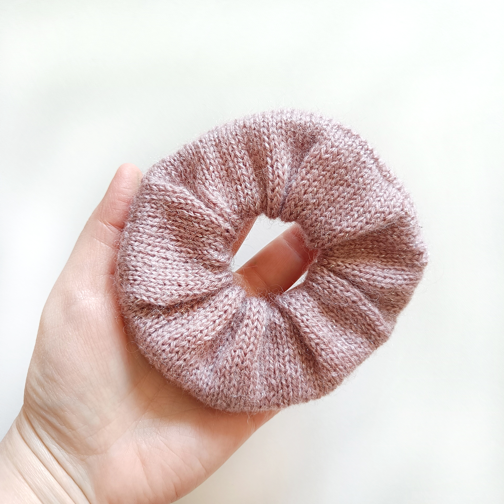 Handknit Pink color Scrunchies for women Christmas gift for her Gift for women Valentine day gifts Pink Scrunchie