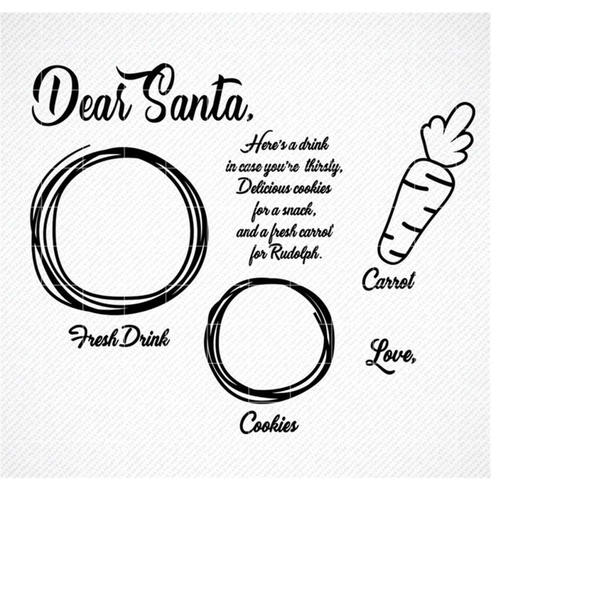 Christmas Santa Tray SVG, Santa Cookies and Milk Doodle Cut Inspire