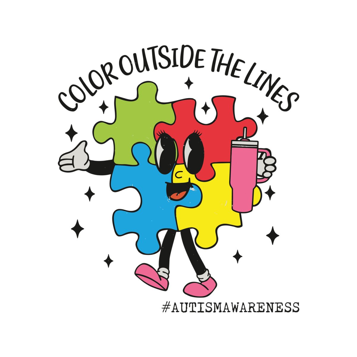 Color Outside The Lights Autism Awareness SVG - Inspire Uplift