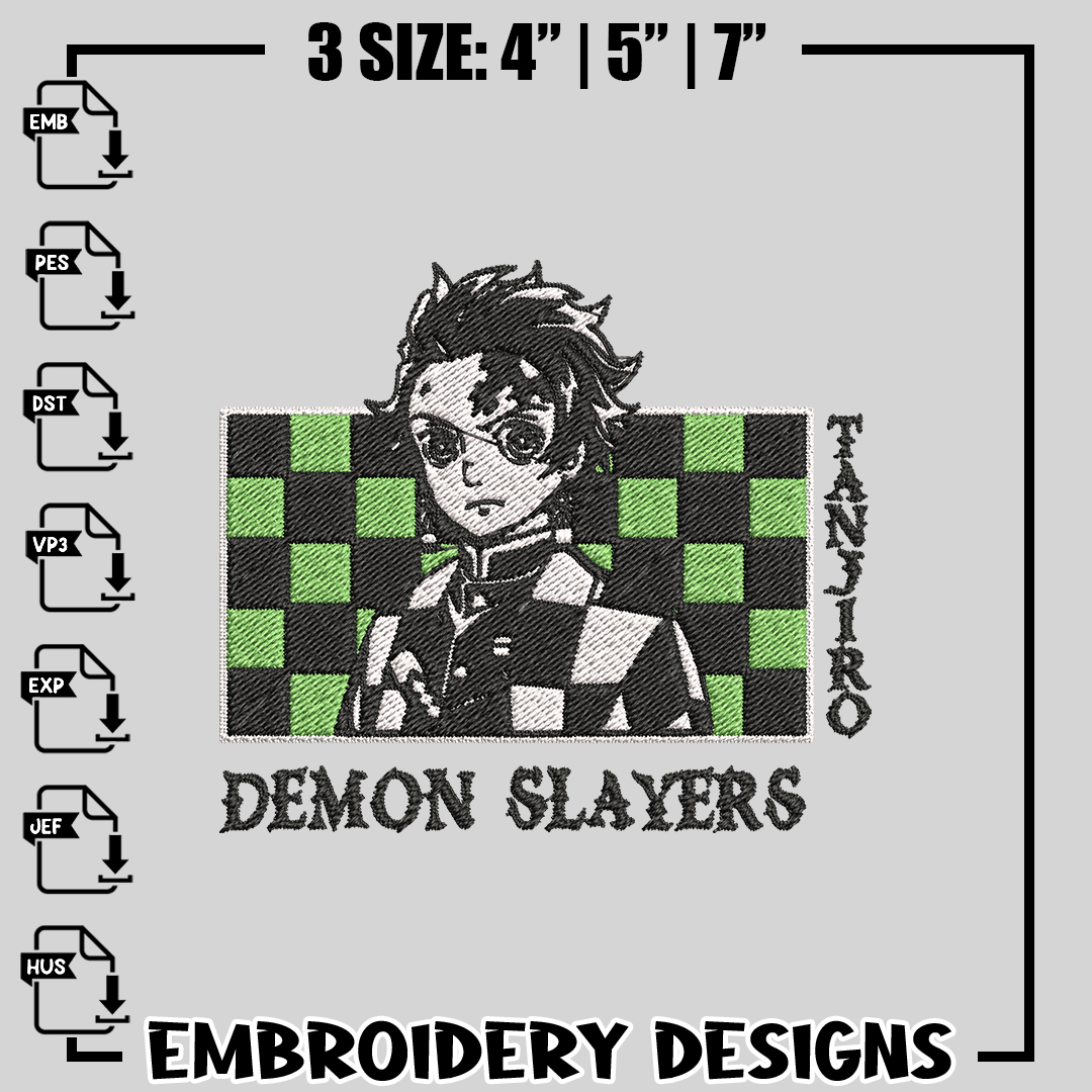 Tajiro kamado embroidery design, Kimetsu no Yaiba embroidery - Inspire ...