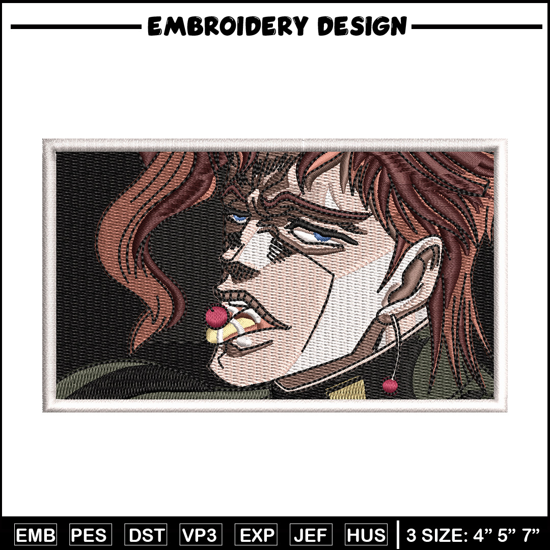 Kakyoin Noriaki embroidery design, Jojo embroidery, Anime de Inspire