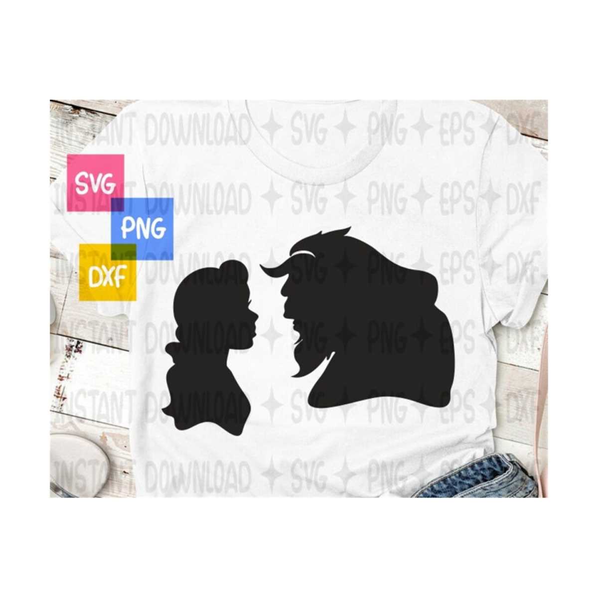 Beauty SVG / Beast silhouette / princesas svg / birthday s - Inspire Uplift