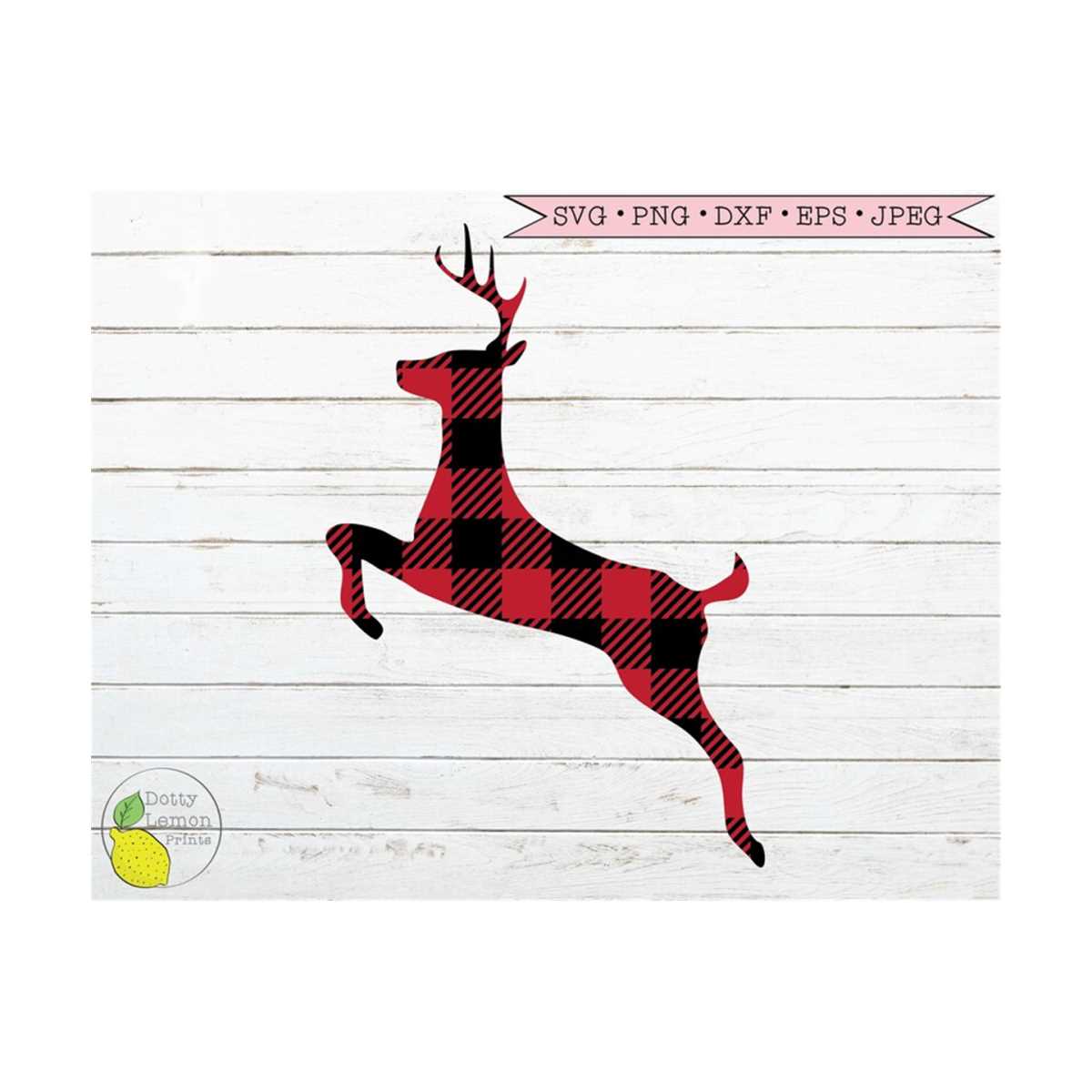 Christmas Deer svg Reindeer svg Rudolph svg Red Plaid svg Sa | Inspire ...