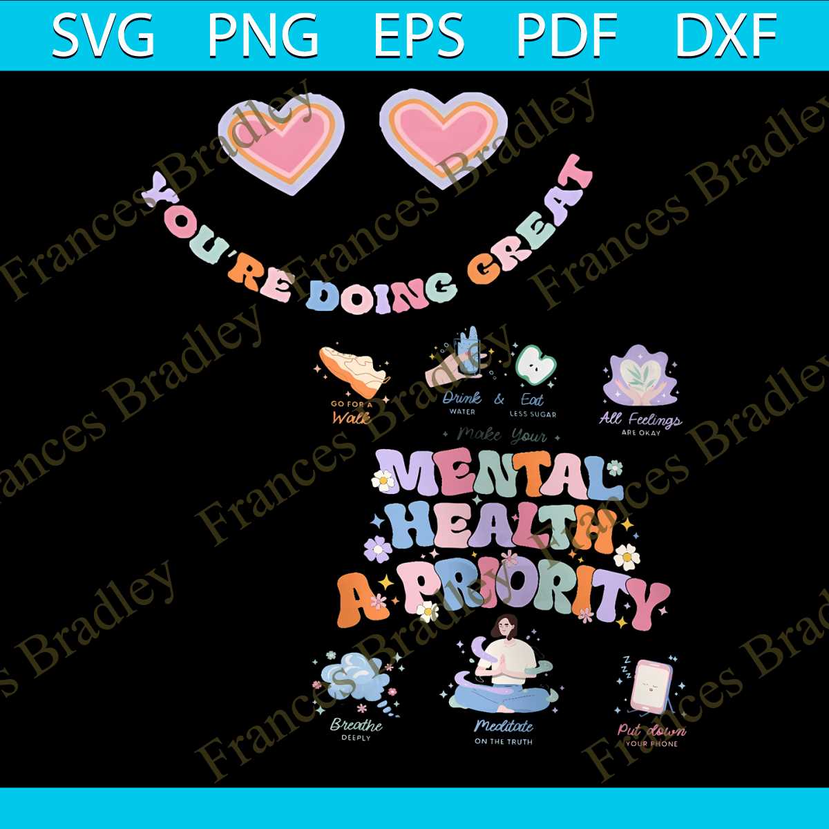 Make Your Mental Health A Priority PNG Sublimation File - Inspire Uplift