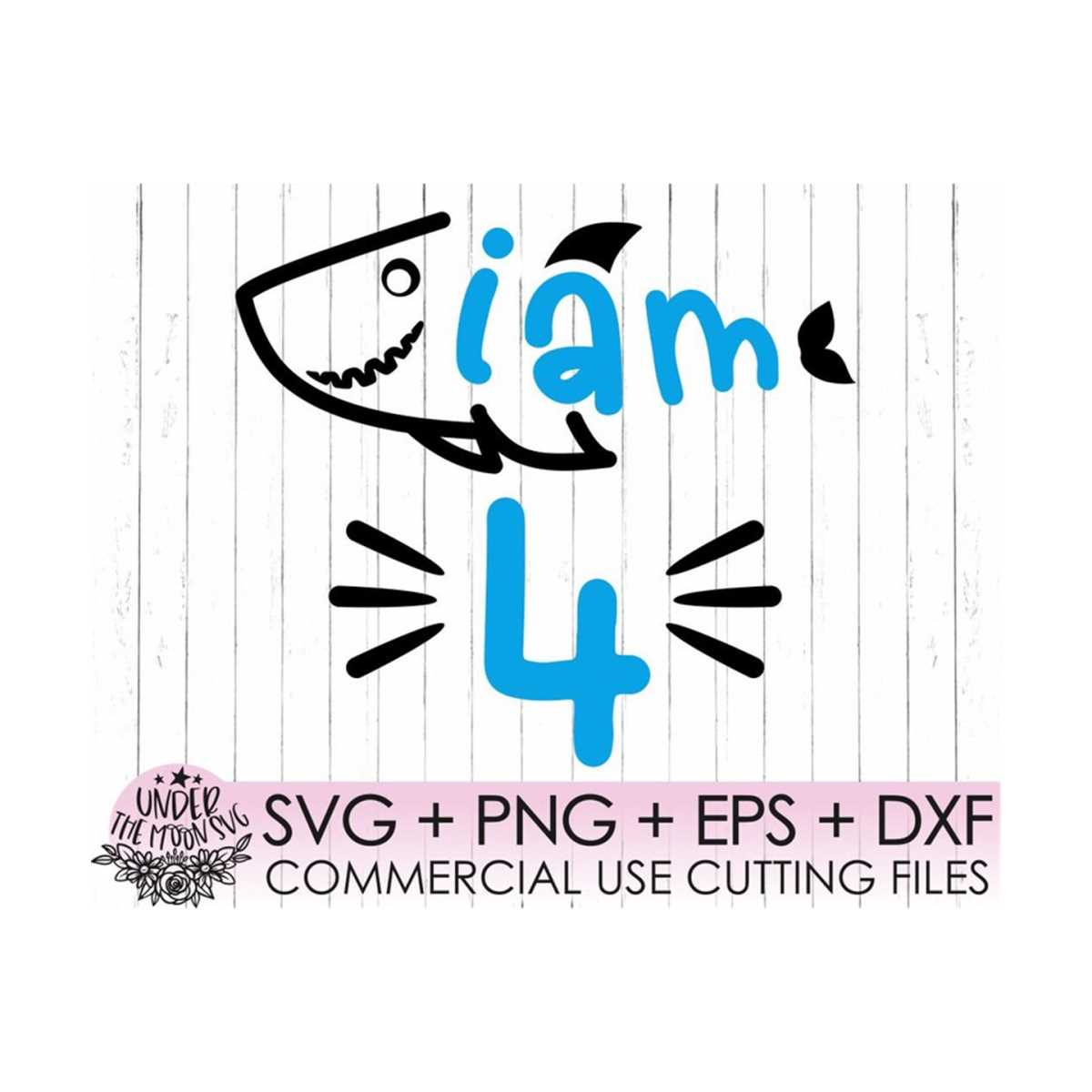 Shark 4 th Birthday Svg, Boy Birthday Shark Svg, Dxf, Eps, B - Inspire