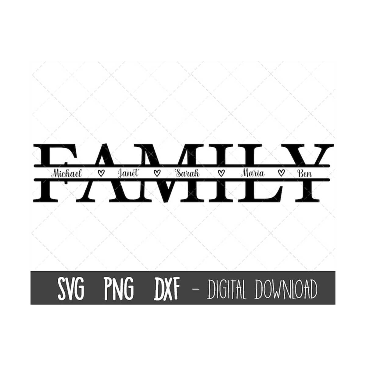 Fall Split Name Frame Family SVG, Family split name frame svg, family clipart, fam | Inspire ...