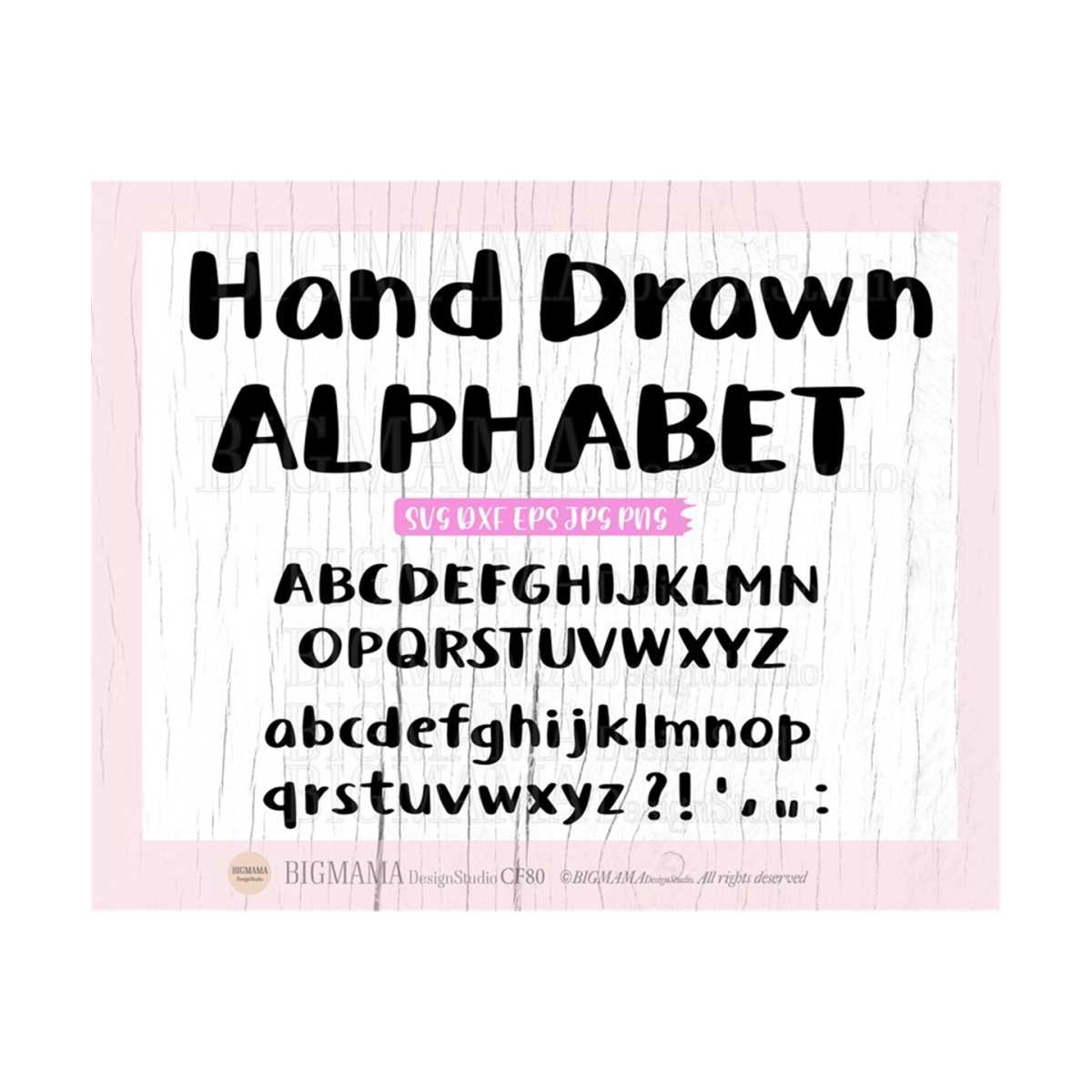 Hand Drawn Alphabet SVG,DXF,Hand Written Letters,Alphabet Bu | Inspire ...