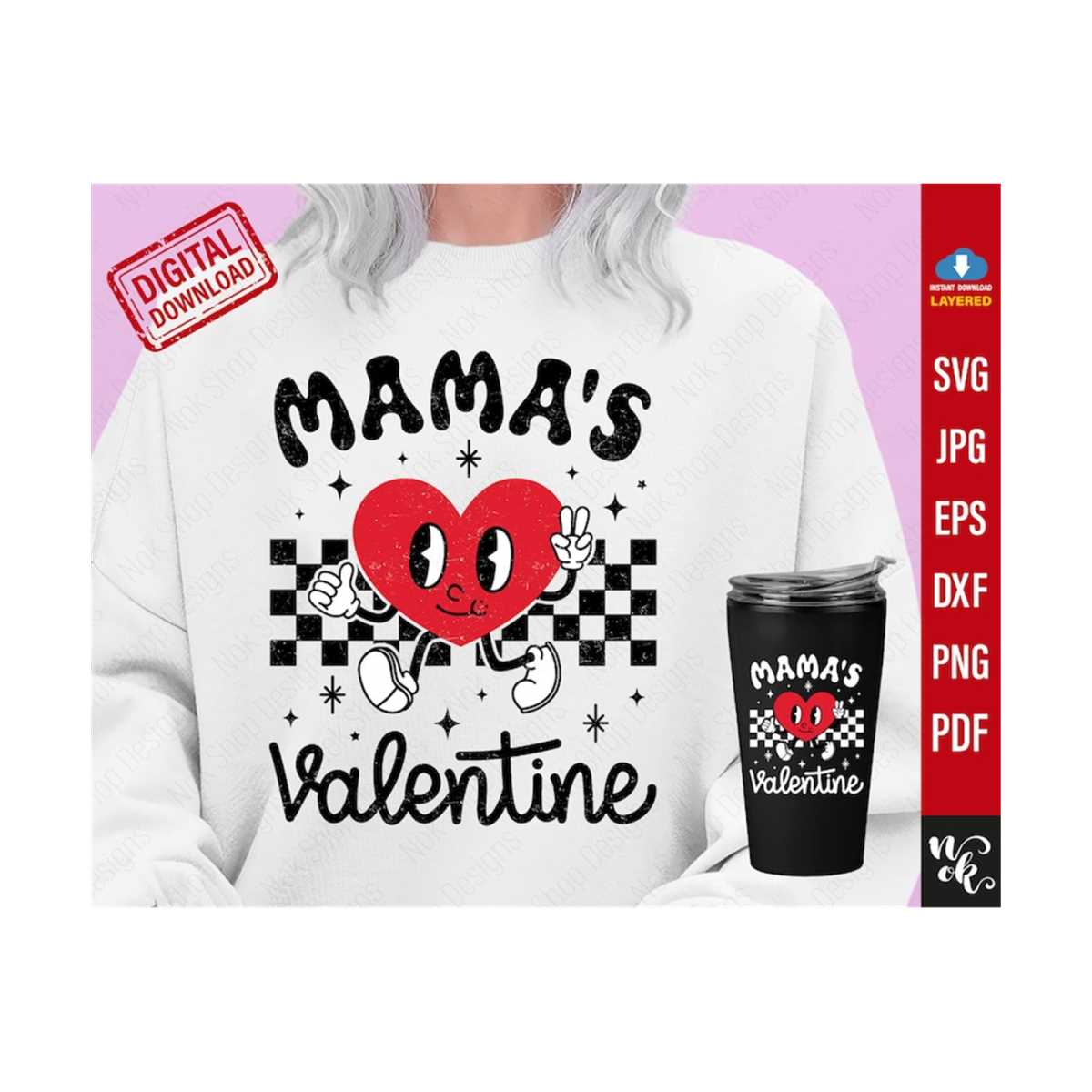 Mamas Valentine svg, Happy Valentines png sublimation, Mama' | Inspire ...