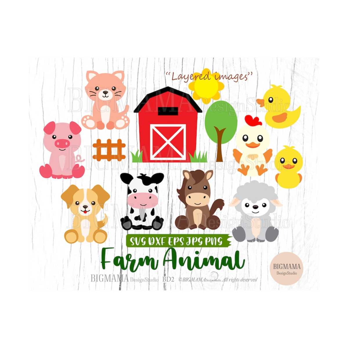Farm Animal SVG,Animal Cut File,Bundle,Layered,Birthday Svg, - Inspire