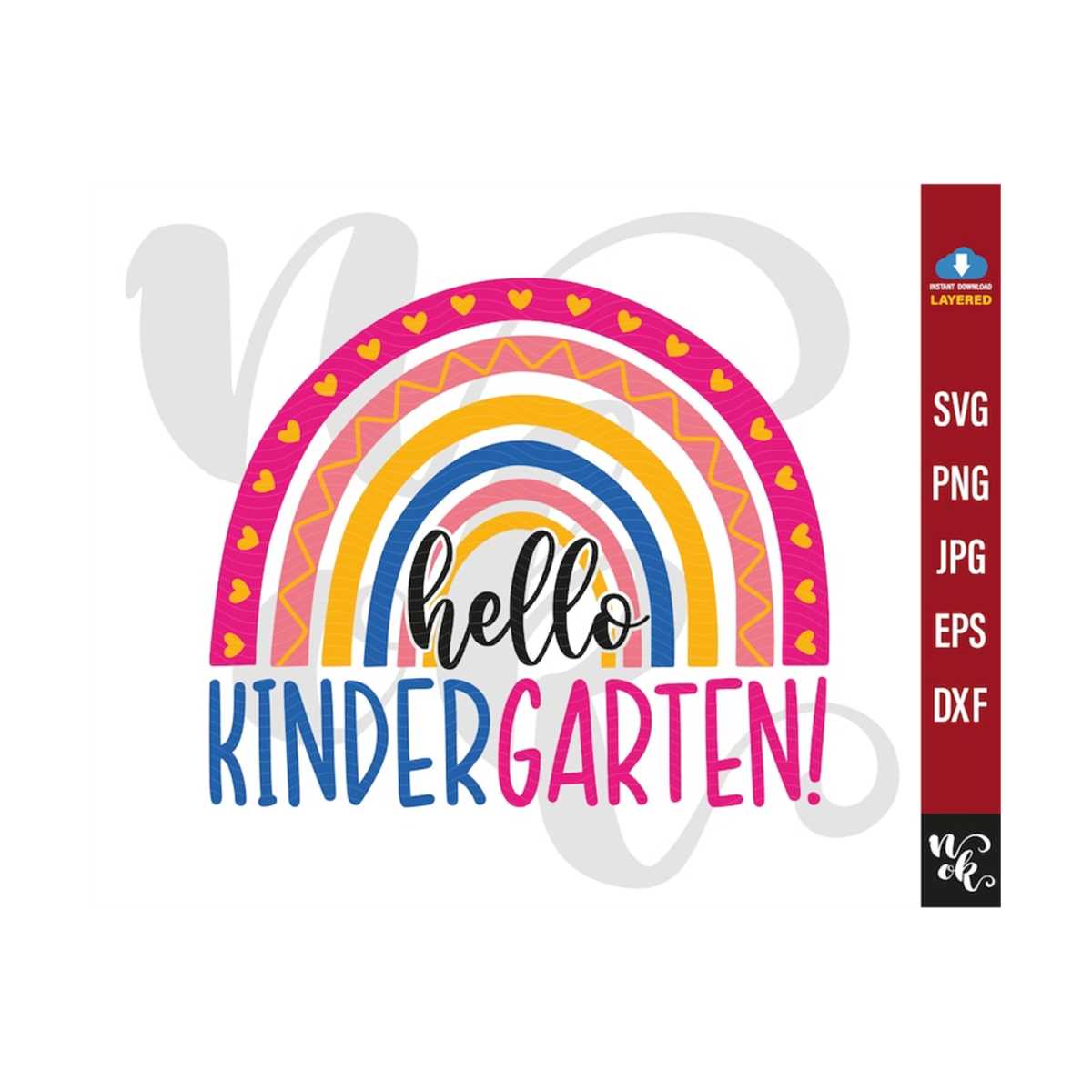 Hello Kindergarten Rainbow SVG, Back to School SVG, Rainbow | Inspire ...