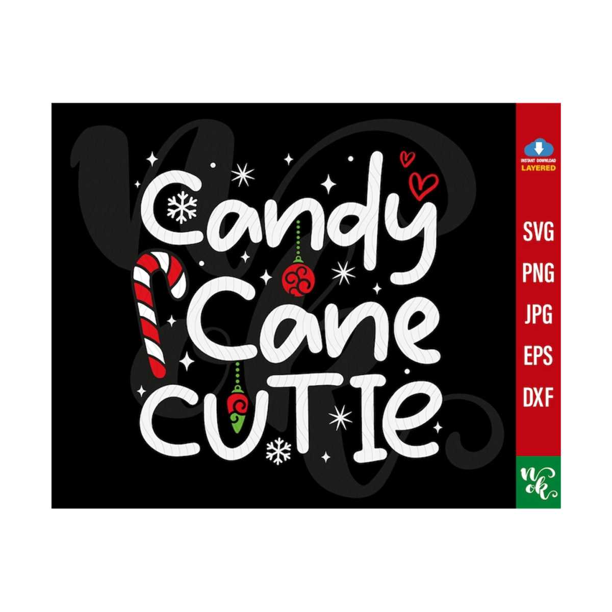 Candy Cane Cutie svg, Girls Christmas svg, Cute Girls Christ - Inspire
