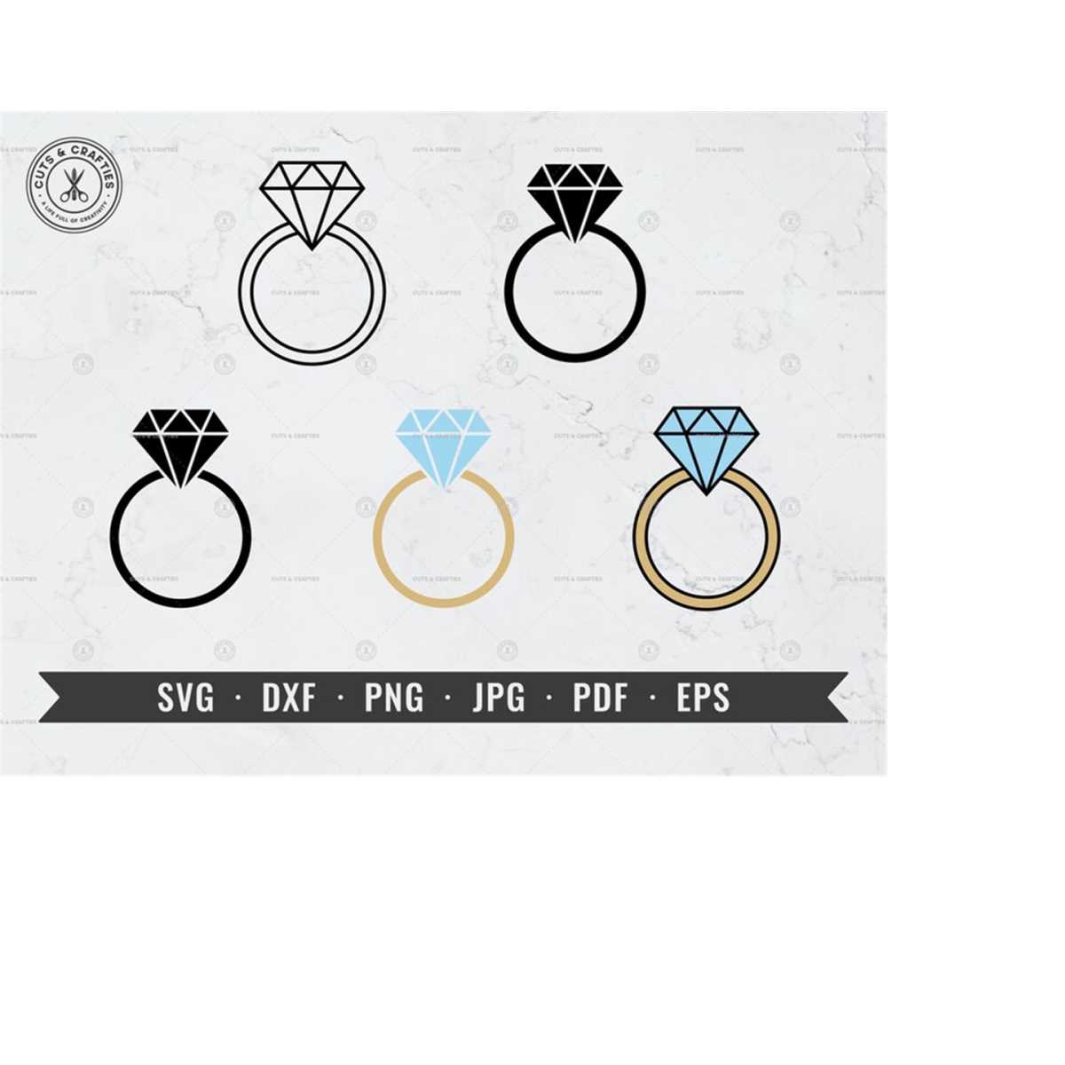 Diamond Ring Svg Engagement Ring Svg Dxf Diamond Svg Cut File Ring