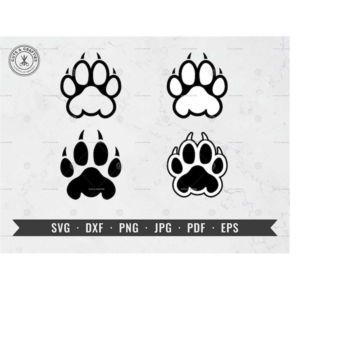 Tiger Paw Print svg, Panther Paw svg, Lion Paw svg, dxf, png - Inspire
