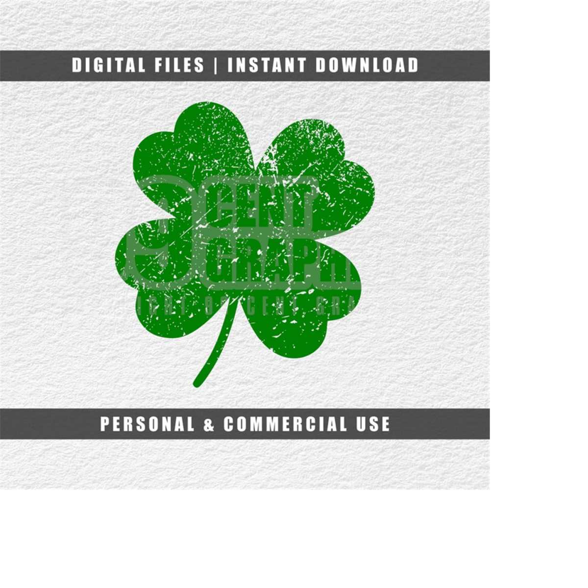 Big Green Four Leaf Clover Svg | St Patrick's Day SVG | Clov