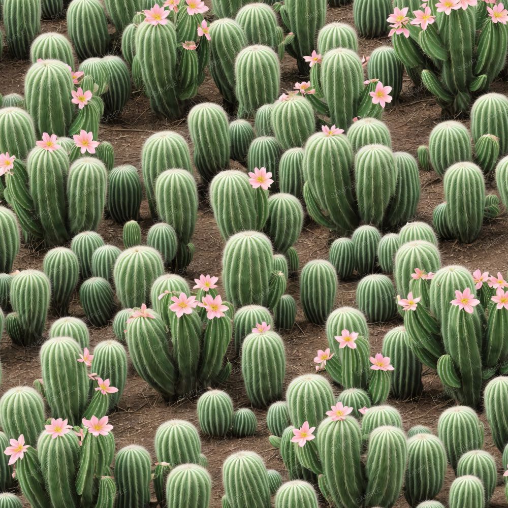 Cacti in Bloom Pattern Tileable Repeating Pattern - Inspire Uplift