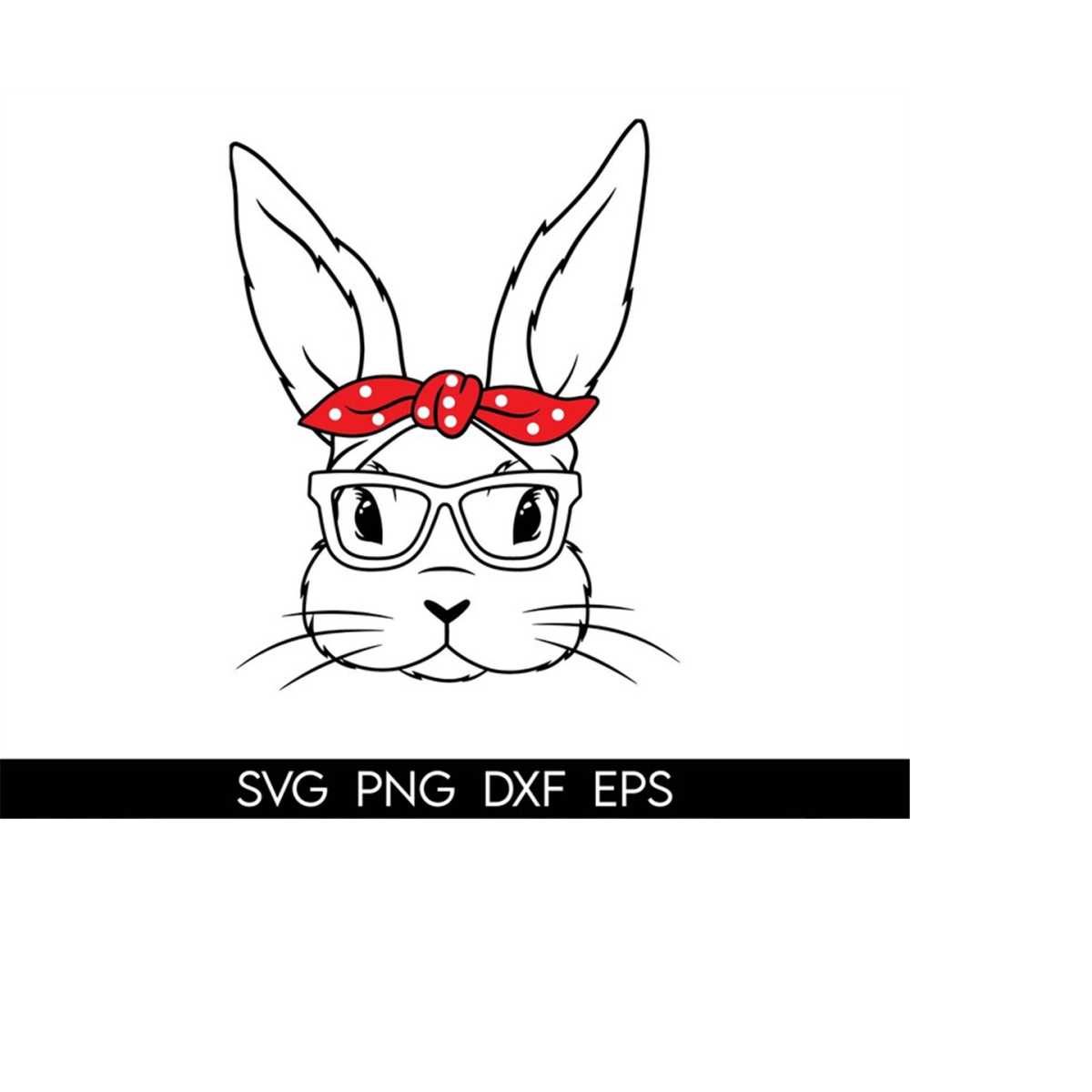 Cute bunny with glasses svg, Bow svg, Easter svg, Bunny svg, | Inspire ...