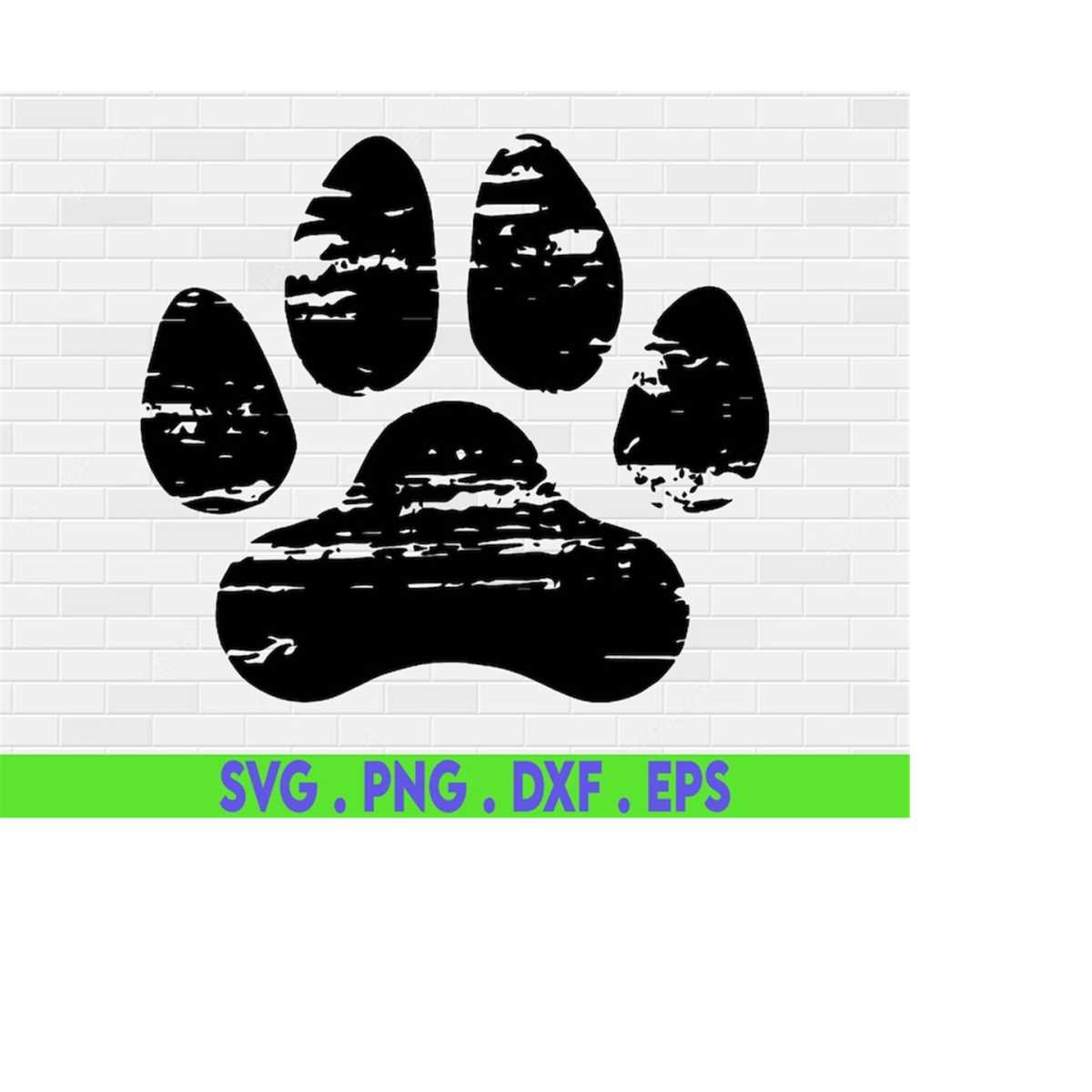 Paw Grunge Svg, Paw Distressed Svg, for Cricut Paw Print Svg | Inspire