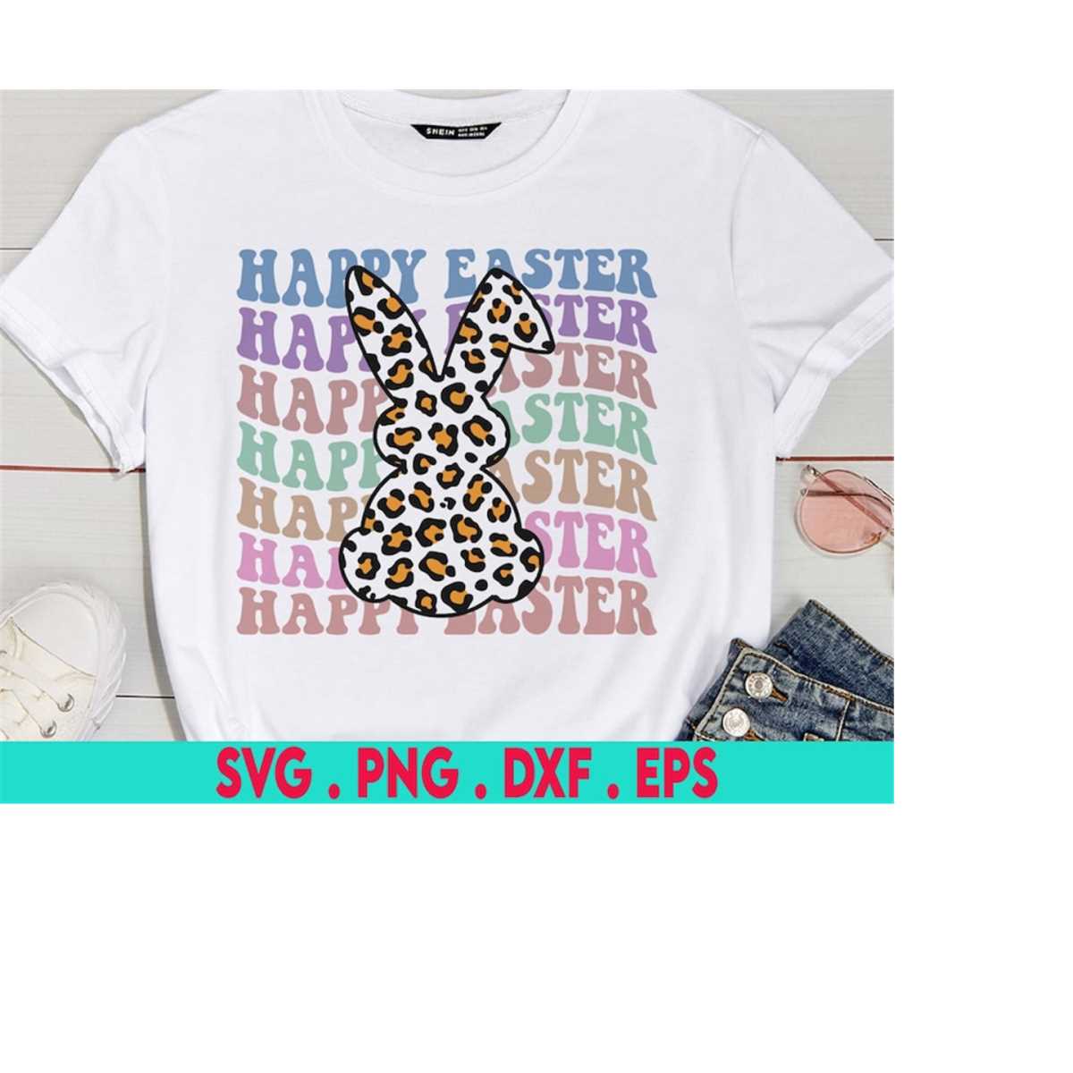 Happy Easter Stacked Cheetah Leopard Bunny Rabbit svg, Easte | Inspire ...
