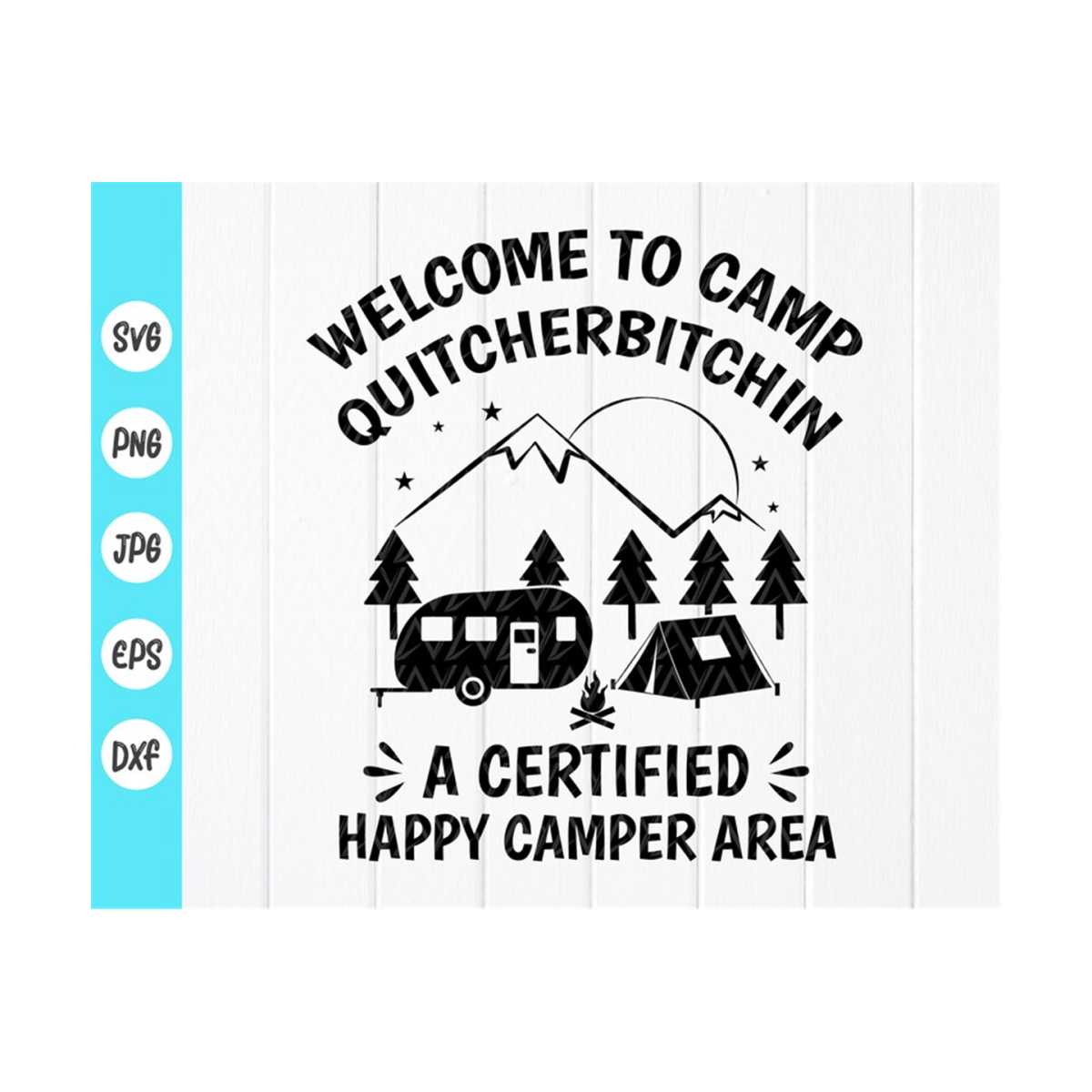 Personalized Flag Sign - Camping Daddy Bear - Welcome To Camp Quitcherbitchin A Certified Happy Camper Area main image 0