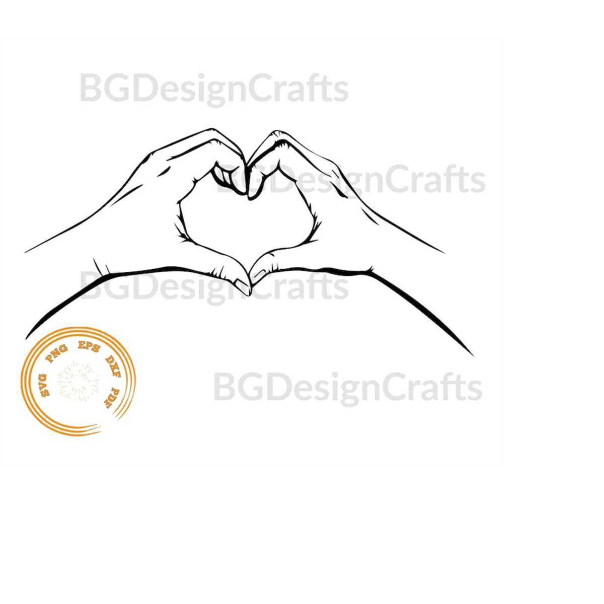 Hand Heart Svg, Clipart, Cut File, Png, Dxf, Eps, Svg file f | Inspire ...