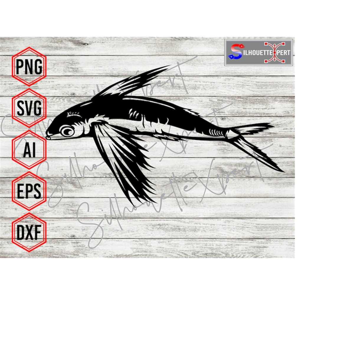 Flying Fish svg, Fish svg, Fishing svg - Clipart, Vector, Cr - Inspire ...